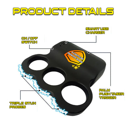 YAGOO™ 28,000,000V Knuckle Stun Ring with Bright Safety Light