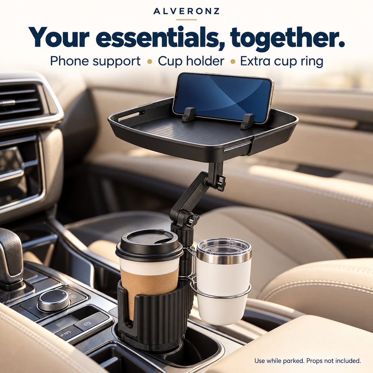 Universal 360° Swivel Car Cup Holder Tray