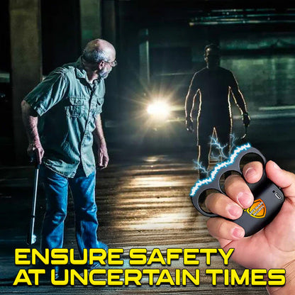 YAGOO™ 28,000,000V Knuckle Stun Ring with Bright Safety Light