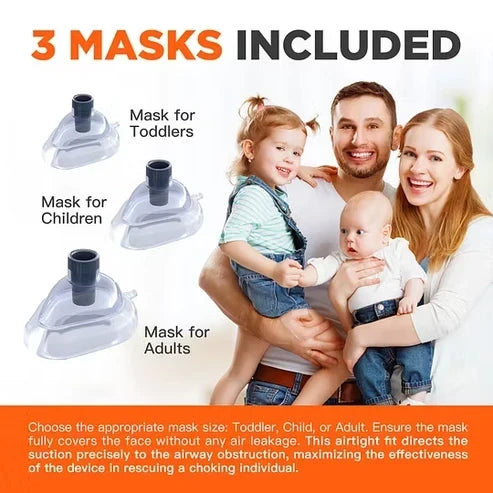Portable Choking Rescue Device with 3 Masks