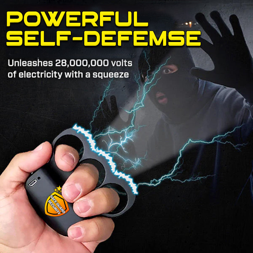 YAGOO™ 28,000,000V Knuckle Stun Ring with Bright Safety Light