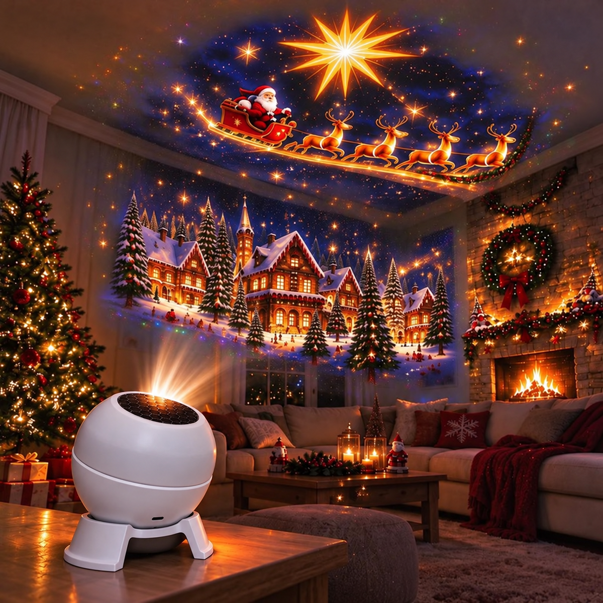 🛷Turn Any Room Into a Christmas Wonderland – Holiday Projection Night Light