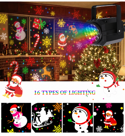 🎄✨LED Christmas Projection Lamp – 16 Patterns of Pure Holiday Magic!