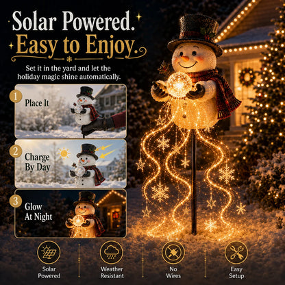 🎄49% OFF🎄 Snowman Magic Fountain-Flowing Snowflake LED Christmas Garden Light❄️